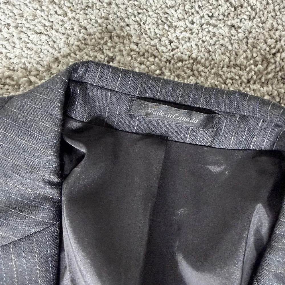Lauren Ralph Lauren Suit Mens 46R‎ Gray Pinstripe 2 Button 100% Wool